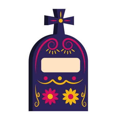 dia de los muertos mezar taşı vektörü izole edildi