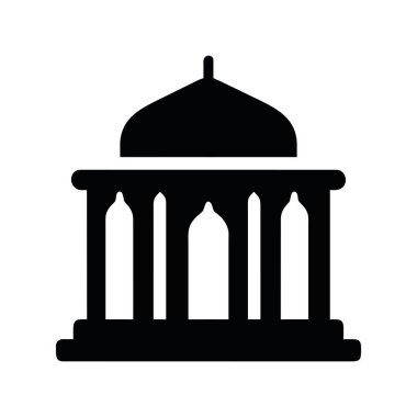 İslam binası ikon vektörü izole edildi