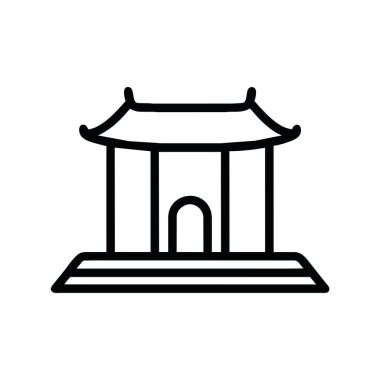 Çin sarayı ikonu tasarım vektörü izole edildi