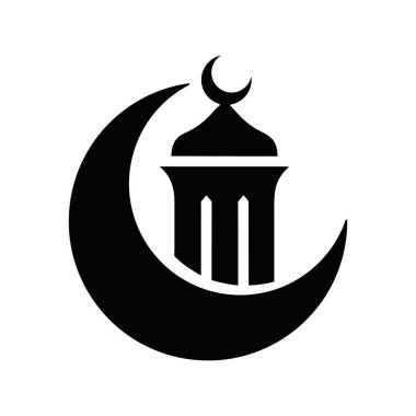 Müslüman lambası ve ay vektörü izole edildi