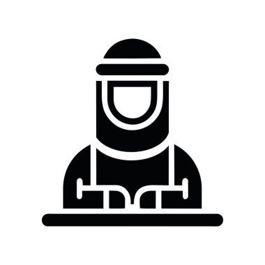 Müslüman adam silueti ikon vektörü izole edildi