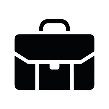 siyah evrak çantası simgesi vektörü izole edildi