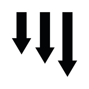 aşağı ok grafik ikonu vektörü izole