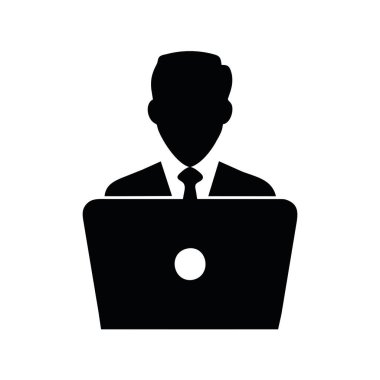 iş adamı simgesi vektörü izole edildi