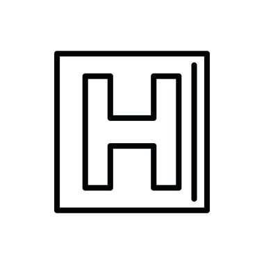 Hastane işaret simgesi vektörü izole edildi