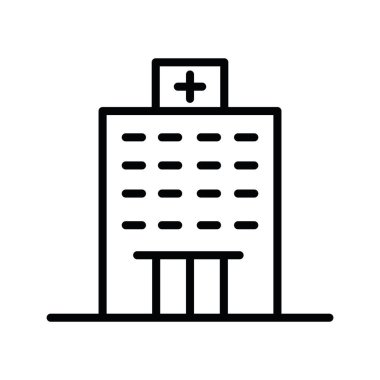 Hastane binası ikon vektörü izole edildi