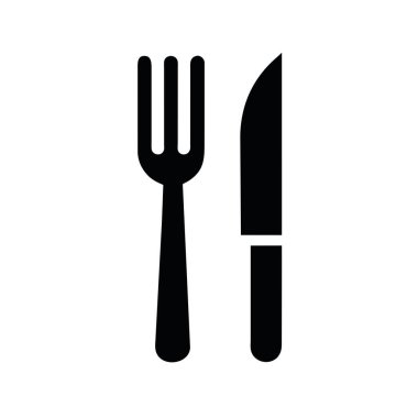 çatal ve bıçak simgesi vektörü izole edildi