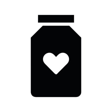 vitamin kavanozu ikonu vektörü izole edildi