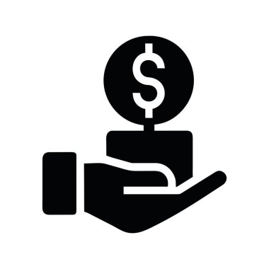 Para simgesi vektörüyle el izole edildi