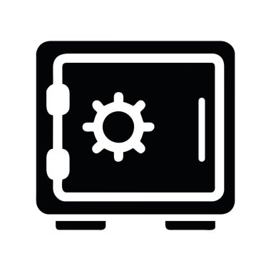 Güvenli kutu simgesi vektörü izole edildi