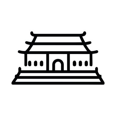 Çin sarayı ikonu vektörü izole edildi