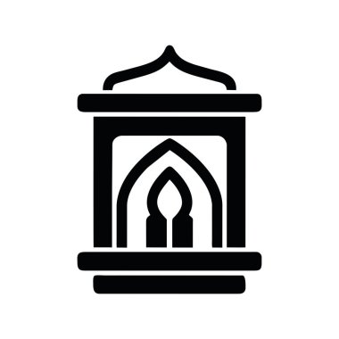 Müslüman lamba simgesi çizim vektörü izole edildi