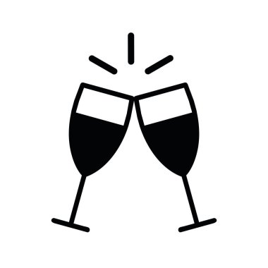 şarap kadehleri ikon vektörü izole