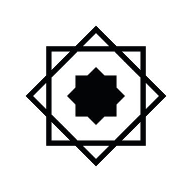 Müslüman yıldız simgesi vektörü izole edildi