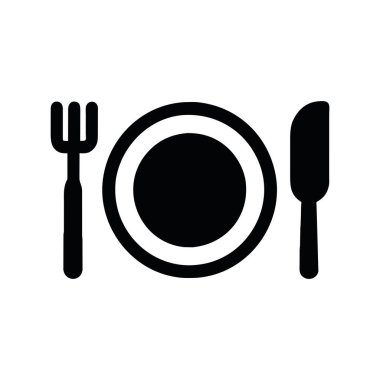 bıçak ve çatal simgesi vektörü izole edildi