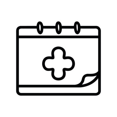tıbbi takvim ikonu vektörü izole edildi