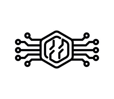 ai teknoloji çip vektörü izole edildi