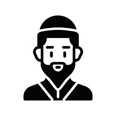 Yahudi adam simgesi vektörü izole edildi