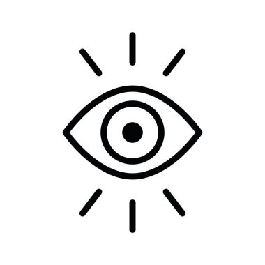 Göz simgesi çizim vektörü izole edildi