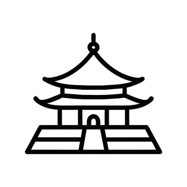 Çin sarayı ikonu resimleme vektörü izole edildi