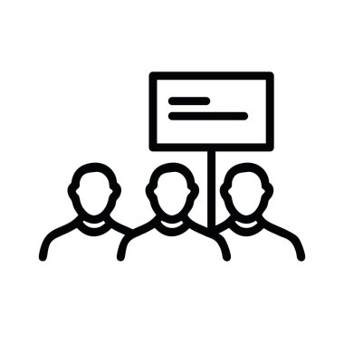 Protesto grubu simge çizim vektörü izole edildi