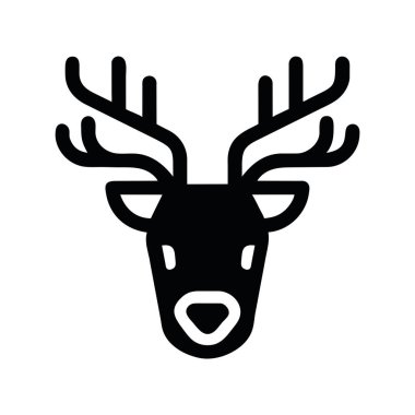 geyik yüz simgesi vektörü izole edildi