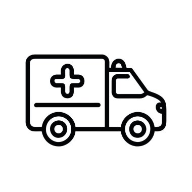 ambulans simgesi resimleme vektörü izole edildi