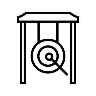 Çin gong simgesi vektörü izole edildi