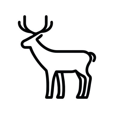 geyik simgesi resimleme vektörü izole edildi