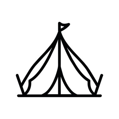 çadır simgesi resimleme vektörü izole edildi