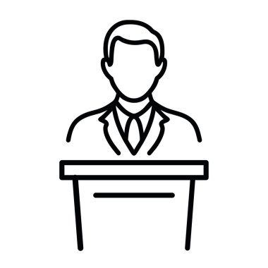 Podyum konuşma ikonu vektörü izole edildi