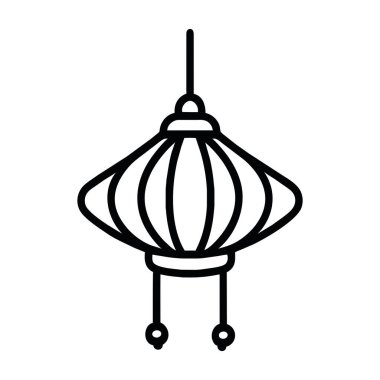 Çin lambası ikonu çizim vektörü izole