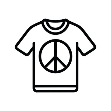 Barış işareti vektörü izole edilmiş gömlek