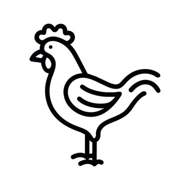 Horoz simgesi resimleme vektörü izole edildi