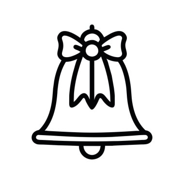 Noel çanı simgesi vektörü izole edildi