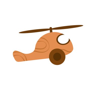 Tahta oyuncak helikopter vektörü izole edildi