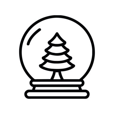 Noel Dünya ikonu vektörü izole edildi