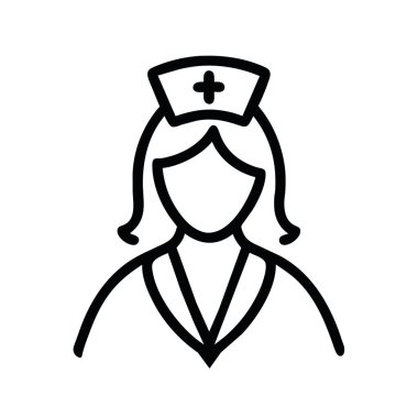 hemşire simgesi tasarımı vektörü izole edildi