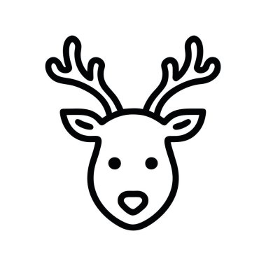 geyik yüzü çizim vektörü izole edildi