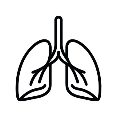 akciğer simgesi resimleme vektörü izole edildi