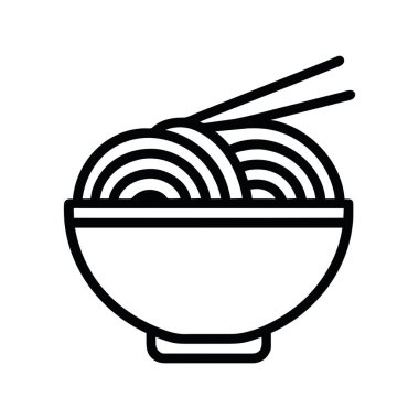 Çin eriştesi kasesi vektörü izole edildi.