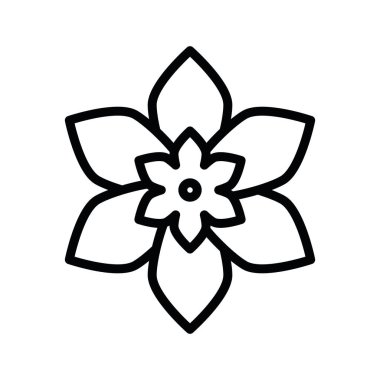 Lotus çiçeği ikonu vektörü izole edildi