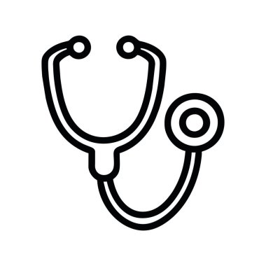 stetoskop simge çizim vektörü izole edildi