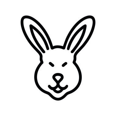 Çin tavşanı surat vektörü izole edildi.