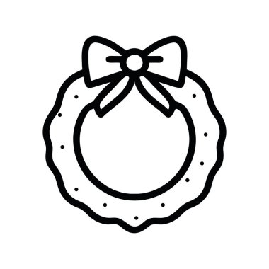 Noel çelengi ikonu vektörü izole edildi