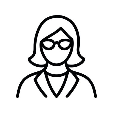 kadın simge resimleme vektörü izole edildi