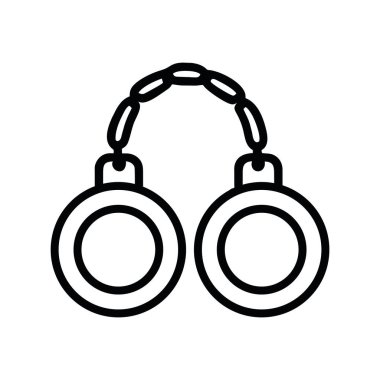 Polis kelepçeleme simgesi vektörü izole edildi