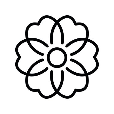 çiçek simgesi süsleme vektörü izole