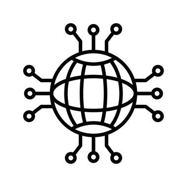 ai teknolojisi internet simgesi vektörü izole edildi