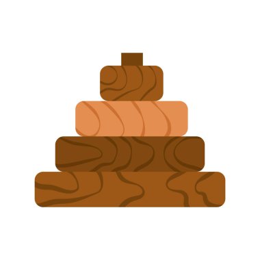 Tahta oyuncak istiflenebilir kule vektörü izole edildi